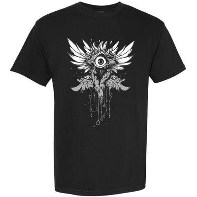 Weirdcore Eyeball Dark Pastel Goth Halloween Eyeball Wings Garment-Dyed Heavyweight T-Shirt