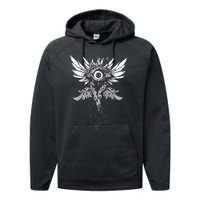 Weirdcore Eyeball Dark Pastel Goth Halloween Eyeball Wings Performance Fleece Hoodie