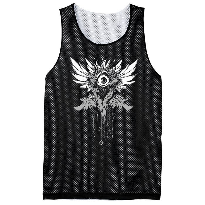 Weirdcore Eyeball Dark Pastel Goth Halloween Eyeball Wings Mesh Reversible Basketball Jersey Tank