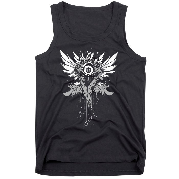 Weirdcore Eyeball Dark Pastel Goth Halloween Eyeball Wings Tank Top