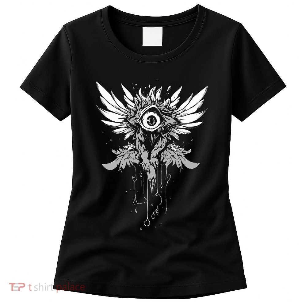 Weirdcore Eyeball Dark Pastel Goth Halloween Eyeball Wings Womens T-Shirt