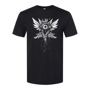 Weirdcore Eyeball Dark Pastel Goth Halloween Eyeball Wings Softstyle CVC T-Shirt