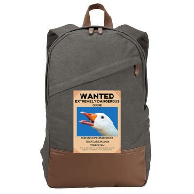 WANTED EXTREMELY DANGEROUS GOOSE UNTITLED GOOSE MEME HONK Cotton Canvas Backpack