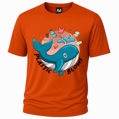 Whale Earth Day Plastic Blows Recycling Awareness Meaningful Gift Cooling Performance Crew T-Shirt