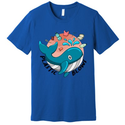 Whale Earth Day Plastic Blows Recycling Awareness Meaningful Gift Premium T-Shirt