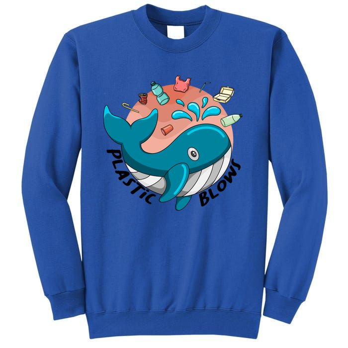 Whale Earth Day Plastic Blows Recycling Awareness Meaningful Gift Tall Sweatshirt