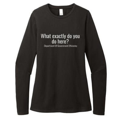 What Exactly Do You Do Here Dept Of Government Efficiency Womens CVC Long Sleeve Shirt