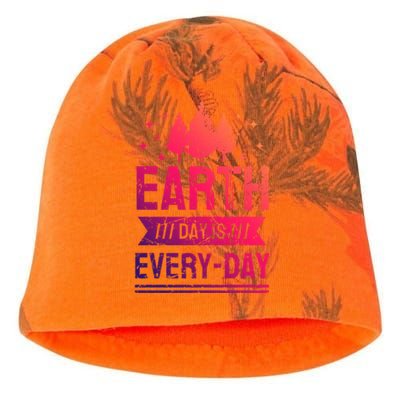 World Earth Day Is Everyday Conservation Planet Vintage Cool Gift Kati - Camo Knit Beanie