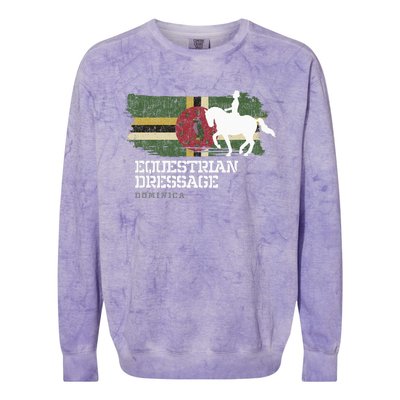 Wo Equestrian Dressage Dominica Horse Rider Colorblast Crewneck Sweatshirt