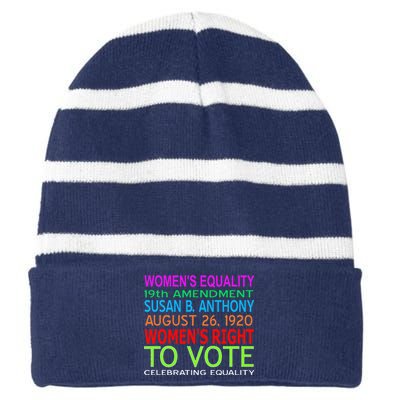 Women's Equality Day Right To Vote Susan B. Anthony Funny Striped Beanie with Solid Band