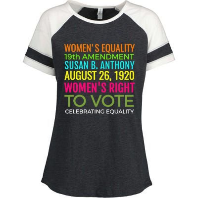 Women's Equality Day Right To Vote Susan B. Anthony Enza Ladies Jersey Colorblock Tee