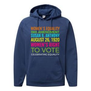 Women's Equality Day Right To Vote Susan B. Anthony Performance Fleece Hoodie