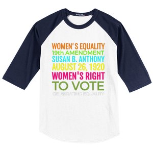 Women's Equality Day Right To Vote Susan B. Anthony Baseball Sleeve Shirt