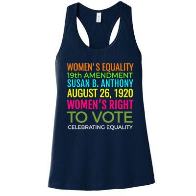 Women's Equality Day Right To Vote Susan B. Anthony Women's Racerback Tank