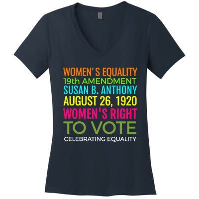 Women's Equality Day Right To Vote Susan B. Anthony Women's V-Neck T-Shirt