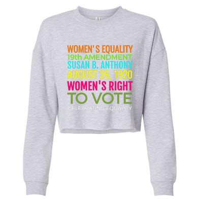 Women's Equality Day Right To Vote Susan B. Anthony Cropped Pullover Crew