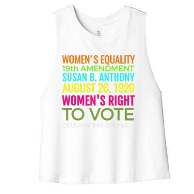 Women's Equality Day Right To Vote Susan B. Anthony Women's Racerback Cropped Tank