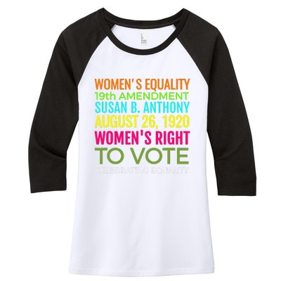 Women's Equality Day Right To Vote Susan B. Anthony Women's Tri-Blend 3/4-Sleeve Raglan Shirt