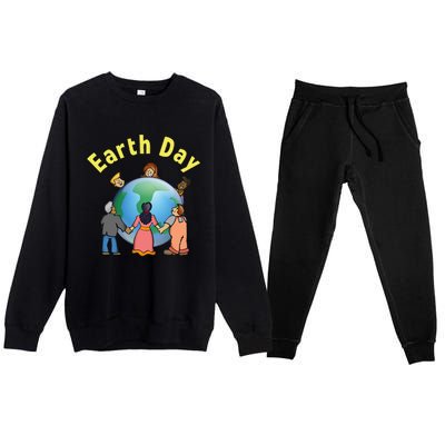 Womens Earth Day Environmental Awareness Save A Planet Premium Crewneck Sweatsuit Set