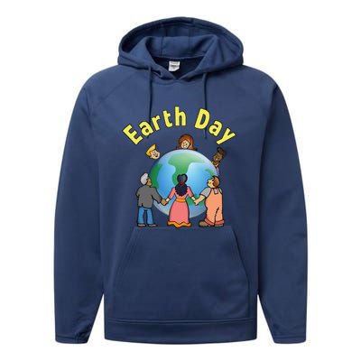 Womens Earth Day Environmental Awareness Save A Planet Performance Fleece Hoodie