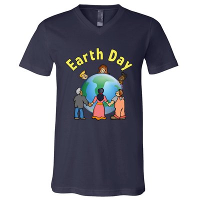 Womens Earth Day Environmental Awareness Save A Planet V-Neck T-Shirt