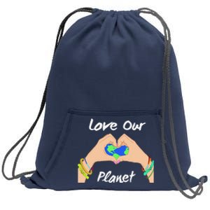 Womens Earth Day Gift Save Our Planet Climate Activist Sweatshirt Cinch Pack Bag