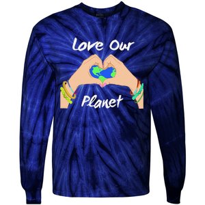 Womens Earth Day Gift Save Our Planet Climate Activist Tie-Dye Long Sleeve Shirt