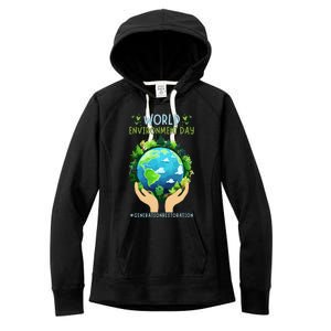 World Environt Day 2024 Earth Dayeyes On The Environt Gift Women's Fleece Hoodie