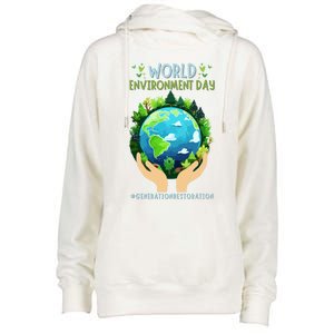 World Environt Day 2024 Earth Dayeyes On The Environt Gift Womens Funnel Neck Pullover Hood