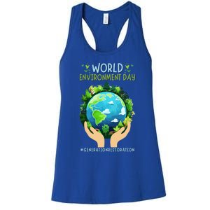 World Environt Day 2024 Earth Dayeyes On The Environt Gift Women's Racerback Tank