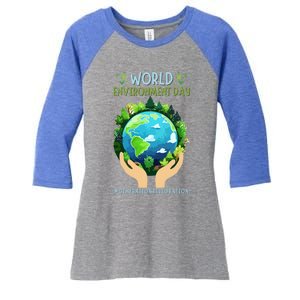 World Environt Day 2024 Earth Dayeyes On The Environt Gift Women's Tri-Blend 3/4-Sleeve Raglan Shirt