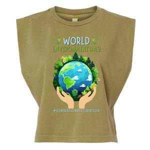 World Environt Day 2024 Earth Dayeyes On The Environt Gift Garment-Dyed Women's Muscle Tee