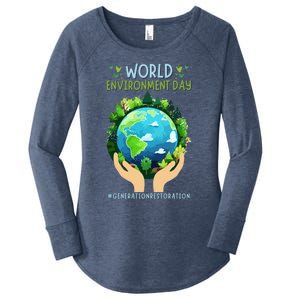 World Environt Day 2024 Earth Dayeyes On The Environt Gift Women's Perfect Tri Tunic Long Sleeve Shirt