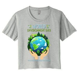 World Environt Day 2024 Earth Dayeyes On The Environt Gift Women's Crop Top Tee