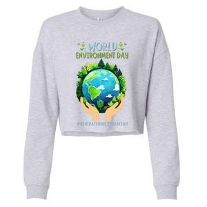 World Environt Day 2024 Earth Dayeyes On The Environt Gift Cropped Pullover Crew