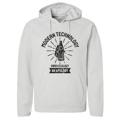 World Earth Day Modern Technology Owes Ecology Apology Gift Performance Fleece Hoodie