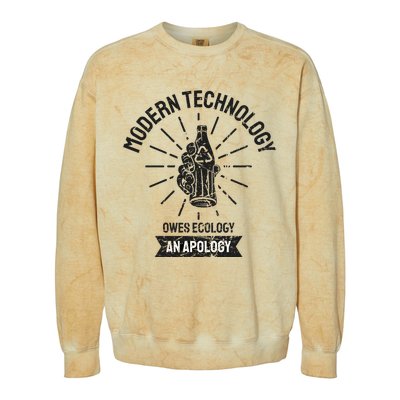 World Earth Day Modern Technology Owes Ecology Apology Gift Colorblast Crewneck Sweatshirt