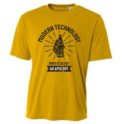 World Earth Day Modern Technology Owes Ecology Apology Gift Cooling Performance Crew T-Shirt