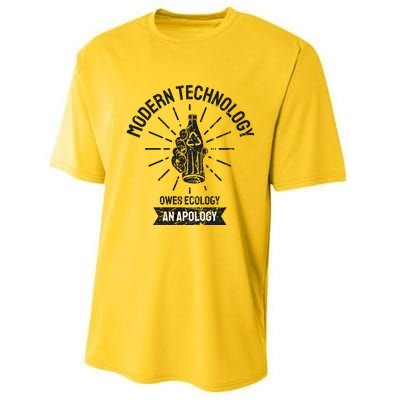 World Earth Day Modern Technology Owes Ecology Apology Gift Performance Sprint T-Shirt