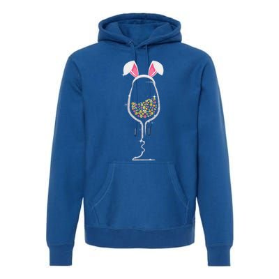 Wo Easter Day Color Egg Wine Glass Bunny Wine Lovers Tee Gift Premium Hoodie