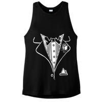 Wedding Prom Rose Tux Tuxedo Ladies PosiCharge Tri-Blend Wicking Tank