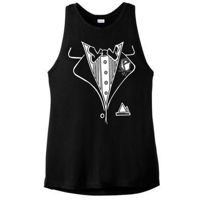 Wedding Prom Rose Tux Tuxedo Ladies PosiCharge Tri-Blend Wicking Tank