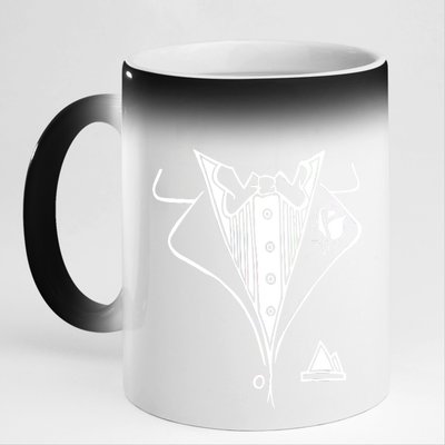 Wedding Prom Rose Tux Tuxedo 11oz Black Color Changing Mug