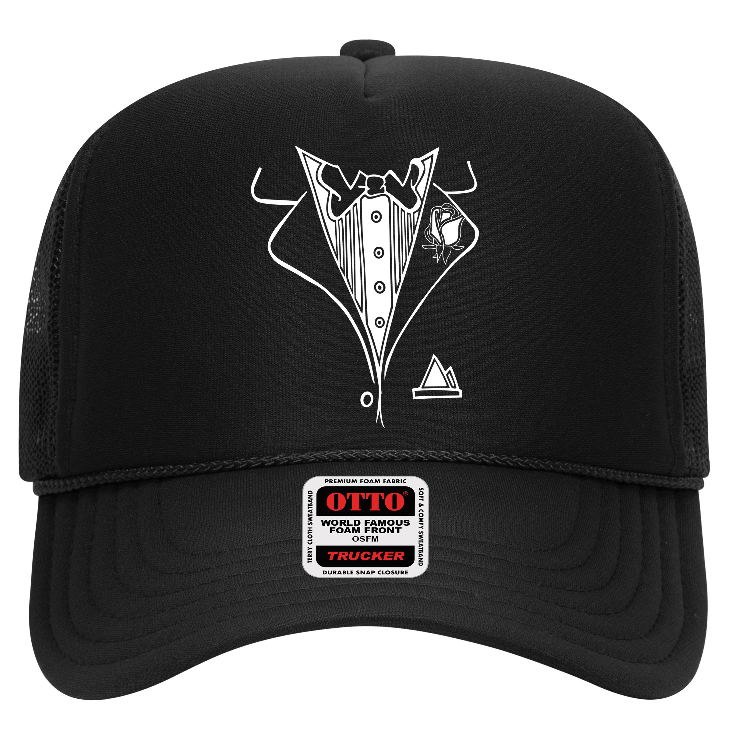 Wedding Prom Rose Tux Tuxedo Trucker Hat