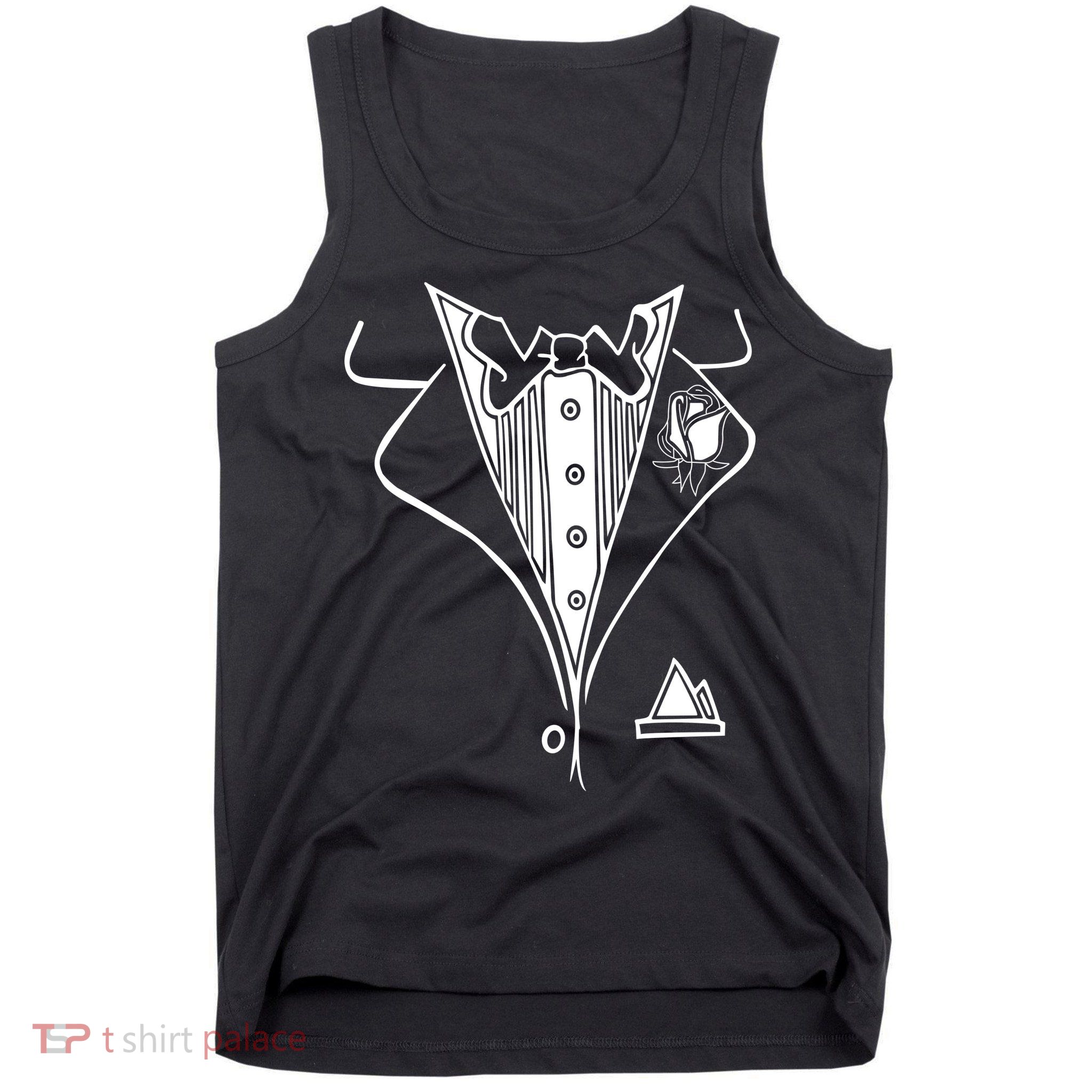 Wedding Prom Rose Tux Tuxedo Tank Top