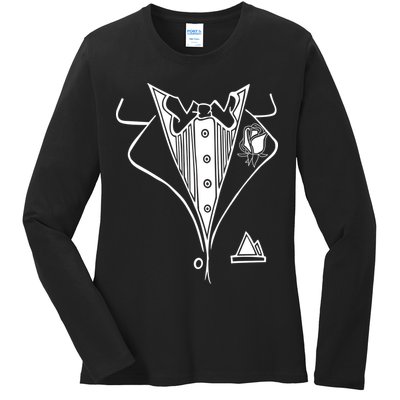 Wedding Prom Rose Tux Tuxedo Ladies Long Sleeve Shirt
