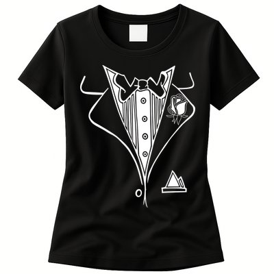Wedding Prom Rose Tux Tuxedo Womens T-Shirt