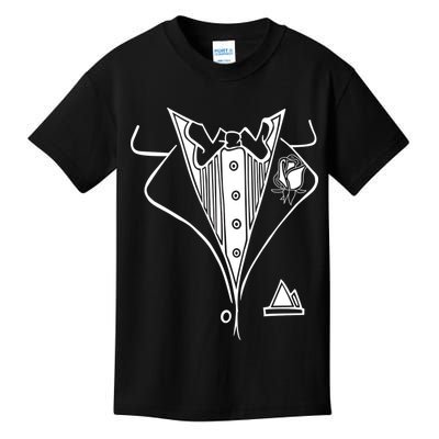 Wedding Prom Rose Tux Tuxedo Kids T-Shirt