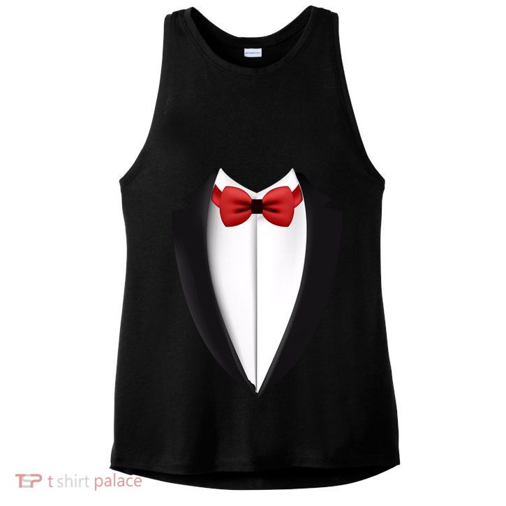 Wedding Tuxedo Ladies PosiCharge Tri-Blend Wicking Tank