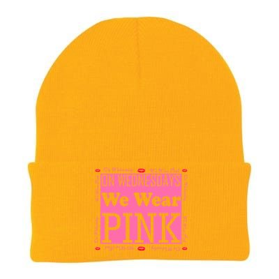 Wednesdays We Wear Pink Breast Cancer Knit Cap Winter Beanie